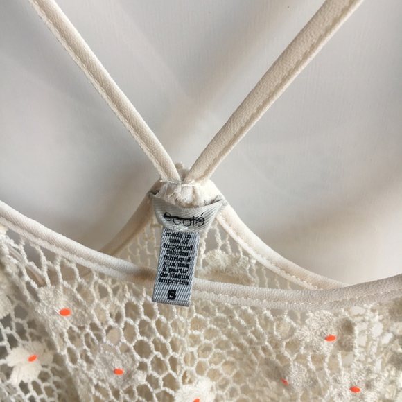 NWOT Ecote Crochet Neon Daisies Double Strap Tank - Picture 3 of 8